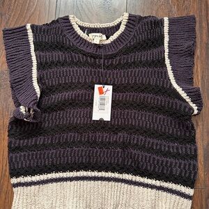Purple and Black Women's Sweater